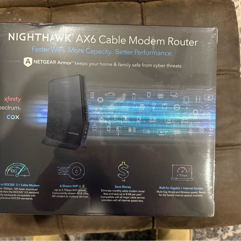NETGEAR Nighthawk AX6 Black Modem Router - Picture 2 of 5